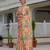 multicolor chinon digital print with mirror saree with blouse