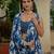 royal blue chinon digital print with mirror saree with blouse