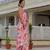 pink chinon digital print with mirror saree with blouse