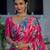 rani pink chinon digital print with mirror saree with blouse