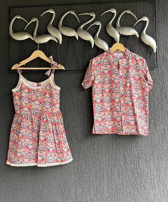 Multicolor printed cotton dress 1