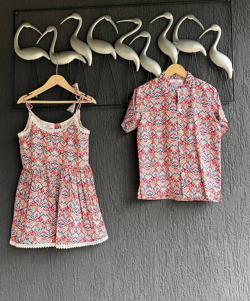 Multicolor printed cotton dress