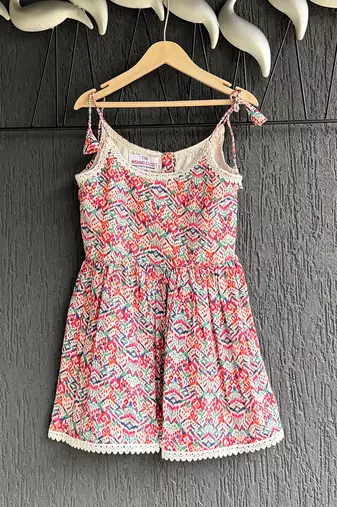 Multicolor printed cotton dress