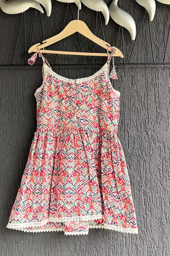 Multicolor printed cotton dress