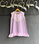 Purple printed cotton dress