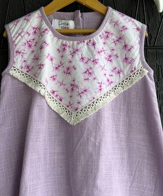Purple printed cotton dress 2
