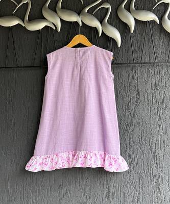Purple printed cotton dress 3