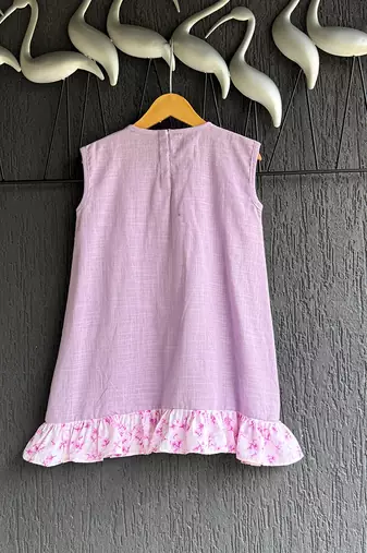 Purple printed cotton dress