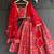 Red printed cotton lehenga set