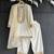 White embroidered velvet kurta set