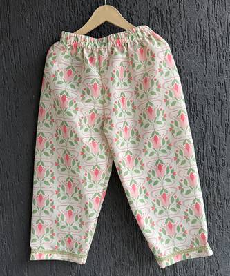 Peach embroidered cotton kurta set 3