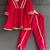 Red embroidered velvet kurta set