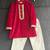 Red embroidered velvet kurta pyjama