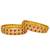 Gold plated set of 4 traditional red stone moti bangles