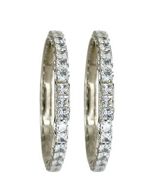 Rhodium plated set of 2 princess cut american diamond bangles 2