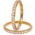 Gold plated set of 2 princess cut american diamond bangles