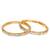 Rose gold plated set of 2 american diamond bangle set