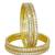Gold set of 4 baguette american diamond bangles