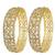 Set of 2 gold plated cubic zircon stylish bangles