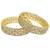 Set of 2 gold plated cubic zircon stylish bangles