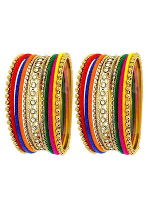 Set of 22 multicolor velvet cz bangle set chuda 5