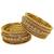 Antique gold plated set of 10 stone bangle set