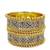 Set of 6 foil sparkle gold plated cz chuda bangle set
