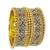Set of 6 foil sparkle gold plated cz chuda bangle set