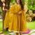 Mustard Embroidered Organza Anarkali Suit Set