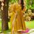 Mustard Embroidered Organza Anarkali Suit Set