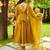 Mustard Embroidered Organza Anarkali Suit Set