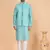 green art silk 3 piece kurta nehru jacket set for men