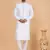 off white art silk 3 piece kurta nehru jacket set for men