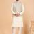 Grey art silk 3 piece kurta jacket set for men