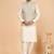 Grey art silk 3 piece kurta jacket set for men