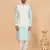 cream jacquard 3 piece kurta nehru jacket set for men
