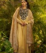 black embroidered anarkali with dupatta