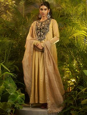 black embroidered anarkali with dupatta 2