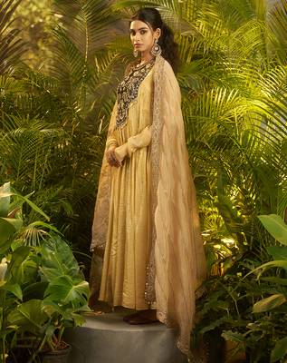 black embroidered anarkali with dupatta 3