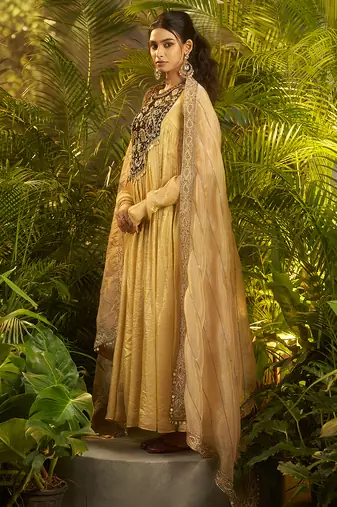 black embroidered anarkali with dupatta