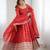rust embroidered anarkali with dupatta