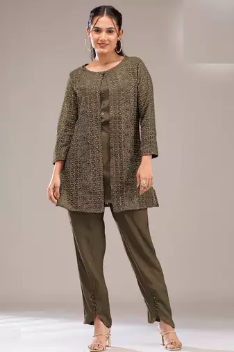 Green embroidered georgette pakistani salwar suit