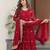 Maroon Faux Georgette sequins Zari embroidered Kurti with dupatta
