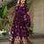 Purple Faux Georgette sequins Zari embroidered Kurti with dupatta