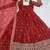 Red embroidered zari silk anarkali with dupatta