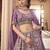  lavender beads work organza lehenga set choli with dupatta