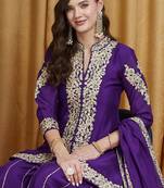 Riva enterprise women's cording and sequin work chinon kurta set with dupatta