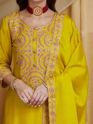 Riva enterprise women's festive wear kurta sharara dupatta set with embroidery work 4