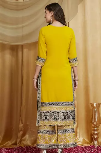 Riva enterprise women's faux georgette fabric zari embroidery kurtaset with dupatta