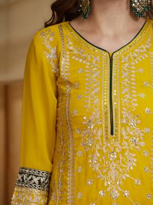Riva enterprise women's faux georgette fabric zari embroidery kurtaset with dupatta 4